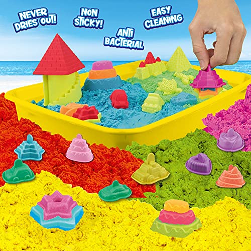 CRAZE Magic Sand Activity Box 700 g de Arena para amasar de Colores, sin BPA ni Gluten, Arena para Interior amasable, con Accesorios, 32343, Bicolor