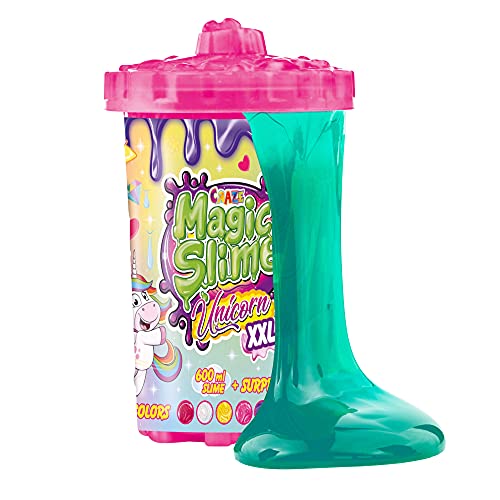 CRAZE Magic Slime Unicorn XXL con Figura de Unicornio Surprise de 600 ml con Purpurina en Lata 34392, Preciosos Efectos de Purpurina