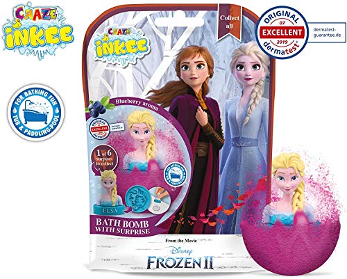 CRAZE- Pack 3 Bombas Infantiles Frozen con Juguete Sello Regalo Sorpresa. Lote de 3 Sales de Baño Espumosas para Bañera o Piscina de Niños con Olor a Arándanos, Multicolor (29404)