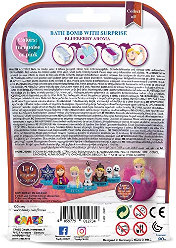 CRAZE- Pack 3 Bombas Infantiles Frozen con Juguete Sello Regalo Sorpresa. Lote de 3 Sales de Baño Espumosas para Bañera o Piscina de Niños con Olor a Arándanos, Multicolor (29404)