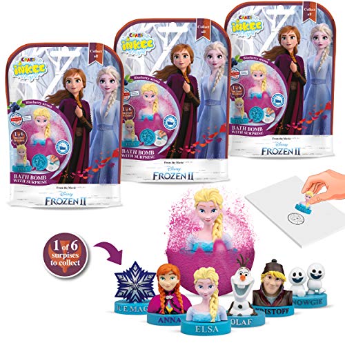 CRAZE- Pack 3 Bombas Infantiles Frozen con Juguete Sello Regalo Sorpresa. Lote de 3 Sales de Baño Espumosas para Bañera o Piscina de Niños con Olor a Arándanos, Multicolor (29404)