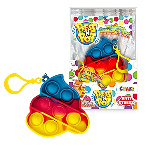 CRAZE- Ploppgeräusch beidseitig gleich Llavero Press N Pop antiestrés para niños y Adultos, sensorial, Amortiguador, Unisex, diseño de Sonido por Ambos Lados Igual 35214, Color