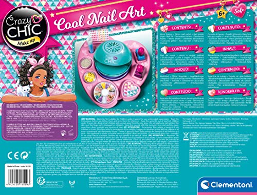 Crazy Chic Clementoni- Crazy Chic-Cool Nails Maquillaje niña Set manicura, Multicolor (Clementoni S.p.A 18599)