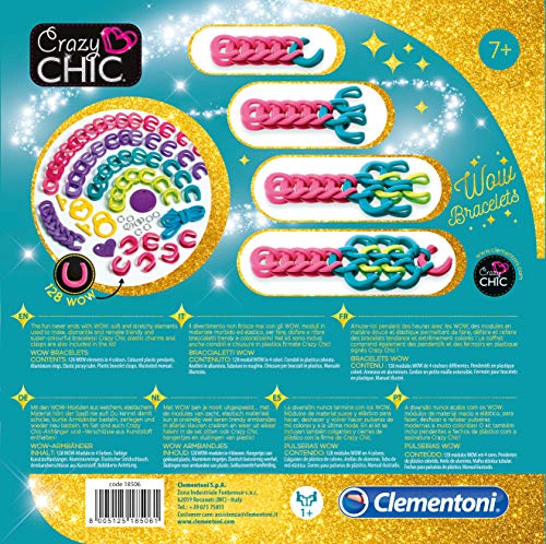 Crazy Chic Clementoni - Pulsera WOW Juego Creativo para Niños, Multicolor (18506)