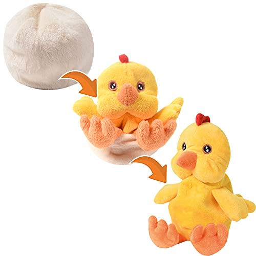 Creanino Peluche 2 en 1, reversible, transformación y desarrollo reversible, juguete creativo con voladizo, juguete de aprendizaje muy suave para dar la vuelta (pollito)