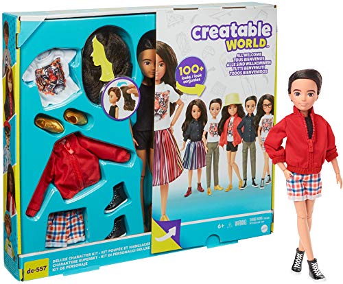 Creatable World- Figura Unisex articulado con Peluca Morada (Mattel GKV47)