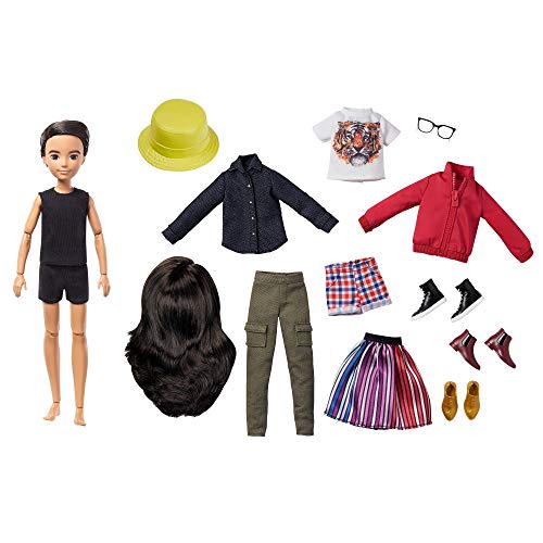 Creatable World- Figura Unisex articulado con Peluca Morada (Mattel GKV47)