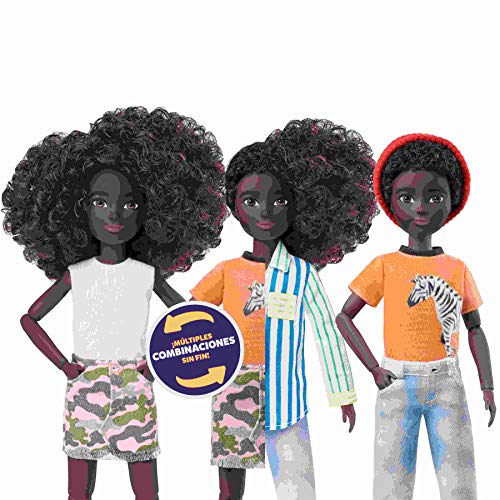 Creatable World Figura Unisex, Muñeco Articulado, Pelucas Pelo Rizado Camiseta Zebra (Mattel GKV49) , color/modelo surtido