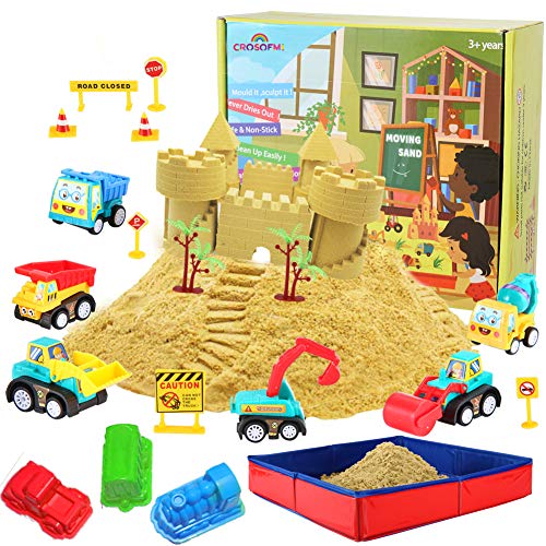 CROSOFMI Arena Magica Niños Playa Juegos Coche de Juguete Caja de Arena Plegable Adecuado para Niños Mayores de 3 Años