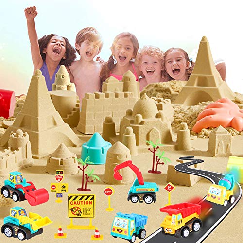 CROSOFMI Arena Magica Niños Playa Juegos Coche de Juguete Caja de Arena Plegable Adecuado para Niños Mayores de 3 Años