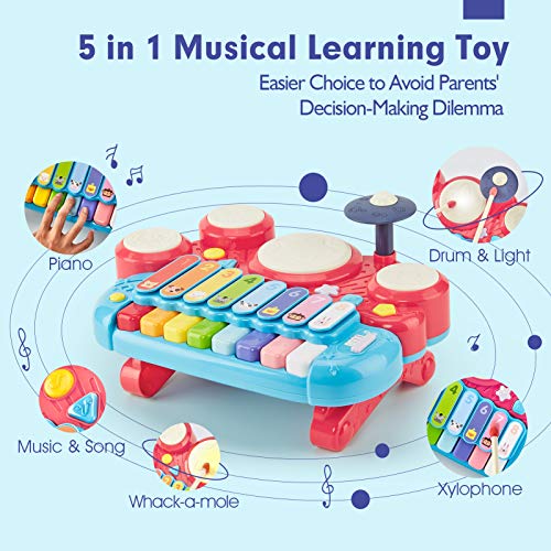 CubicFun Instrumentos Musicales Juguetes Niños 1 año Piano Infantil Juego Tambor Teclado Piano y Xilófono Set, Juguete Musical Regalo Juguetes para Niños 2 3 4 5 años