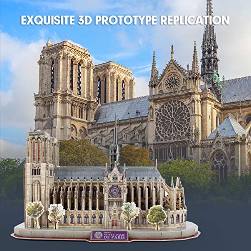 CubicFun National Geographic Puzzle 3D Notre Dame de Paris Gótica Kit Modelo de Edificio, 128 Piezas