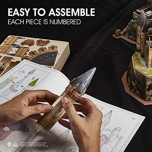 CubicFun Puzzle 3D Harry Potter Hogwarts Castillo Escuela de Brujería y Hechicería Kits de Construcción Modelo, DIY Juguetes 3D Rompecabezas Regalos para Adultos y Niños, 197 Piezas