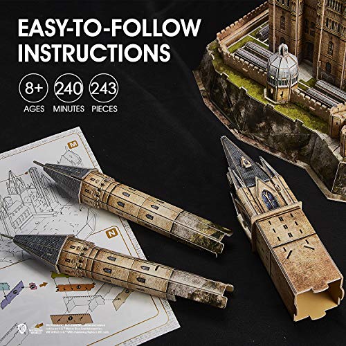 CubicFun Puzzle 3D Harry Potter Torre de la Astronomía de Hogwarts Puzzles 3D Kits de Construcción Maquetas para Construir Adultos Regalo para Niños Adolescentes, 243 Piezas Versión Grande