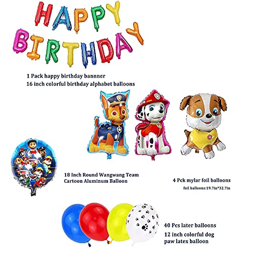 Cumpleaños Patrulla Canina Dog cumpleaños Pancarta, Balloons, Foil Balloons,for Kids Gift Fiesta de Cumpleaños Suministros Decoración