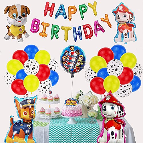 Cumpleaños Patrulla Canina Dog cumpleaños Pancarta, Balloons, Foil Balloons,for Kids Gift Fiesta de Cumpleaños Suministros Decoración