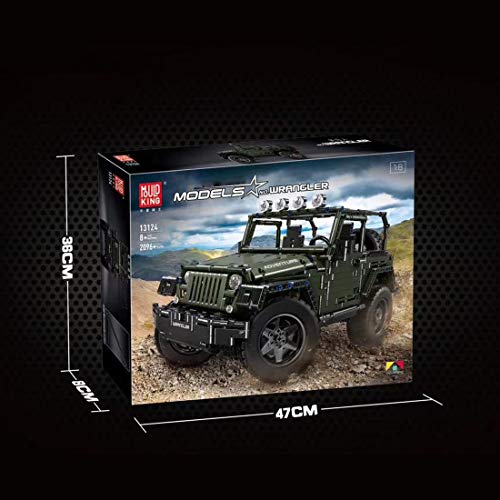 DAN DISCOUNTS Bloques de construcción de coche para Jeep Wrangler Rubicon 2096 bloques de construcción 1:8 Off-Roader modelo técnica compatible con Lego