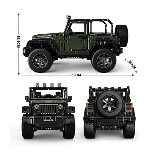 DAN DISCOUNTS Bloques de construcción de coche para Jeep Wrangler Rubicon 2096 bloques de construcción 1:8 Off-Roader modelo técnica compatible con Lego