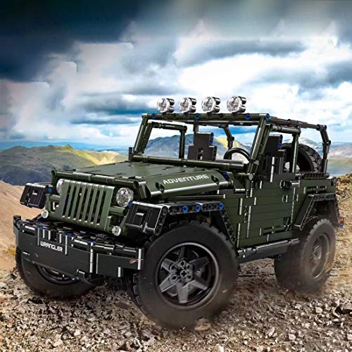 DAN DISCOUNTS Bloques de construcción de coche para Jeep Wrangler Rubicon 2096 bloques de construcción 1:8 Off-Roader modelo técnica compatible con Lego