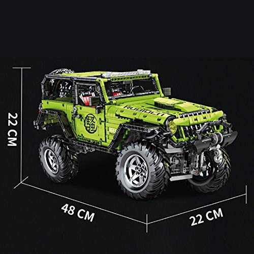 DAN DISCOUNTS Juego de bloques de construcción de coche para Jeep Wrangler Rubicon 2343 bloques de construcción 1:8 2.4G Off-Roader modelo con motores, bloques de construcción compatible con Lego