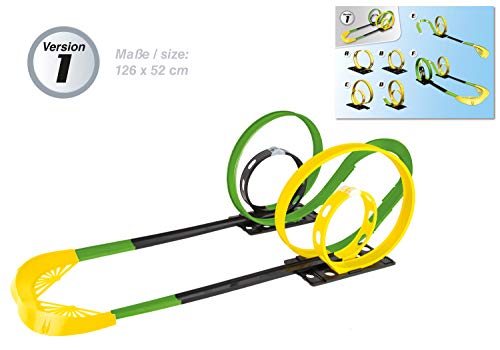 Darda Pista Mission 4 Loops, Circuito Aprox. 6,90 Metros, Tren con 4 bucles, 1 Curva y 1 Coche de Carreras, Juego para niños a Partir de 5 años. (SIMM Spielwaren GmbH 50255)