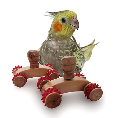 Dashun Parrot Training Toys Mini Juguete de la Carretilla con Ruedas de polea para perrucas enladeradas inseparables