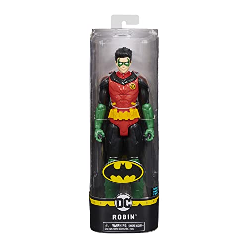 dc comics Inch Action, for Kids Aged 3 and up Batman 12 Pulgadas Robin Figura de acción, para niños de 3 años en adelante, Color Gris (Spin Master 6060023)