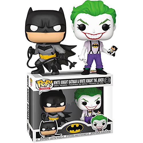 dc comics- Pop DC Heroes: Batman White Knight: Batman & Joker Figura de PVC, Multicolor (Funko 56117)