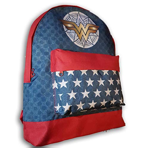 DC Comics Wonder Woman Mochila, mochila escolar efecto vaquero estampado 42 cm