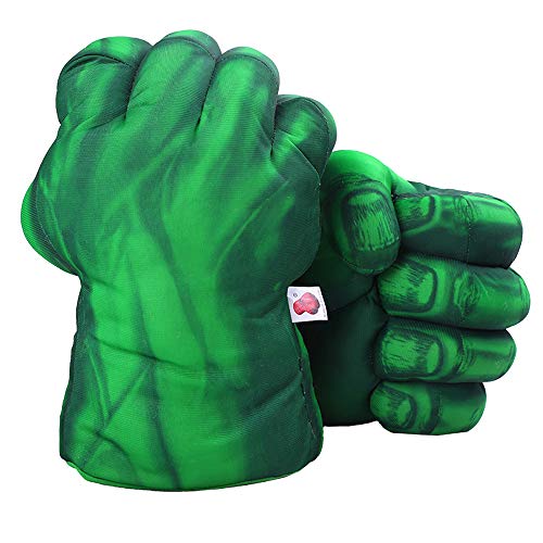 DDGOJUME Big Hulk Smash Hands, 1 par de Guantes de Boxeo Suaves de Hulk, Disfraz de Felpa de puño para niños y Adultos (Green)