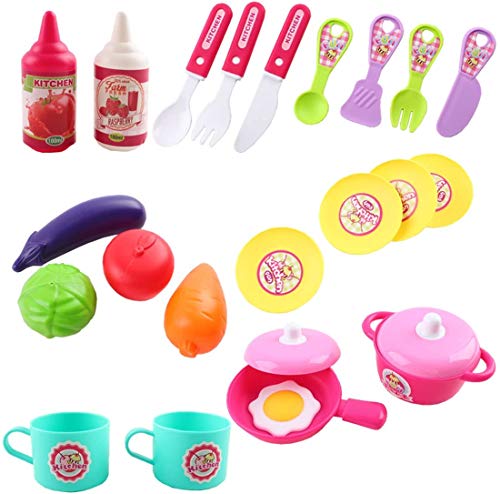 deAO Pequeño Chef Set de Cocinita Plegable en Maleta Convertible Maletín de Juegos con Accesorios, Luces, Sonidos (Rosa) , color/modelo surtido