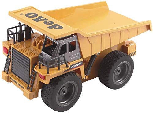 deAO RC Camión de Construcción Modelo DieCast a Radiocontrol en Escala 1:18 (Camión Volquete)