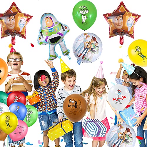 Decoración de Fiesta de Cumpleaños Toy Story 23 Piezas Cumpleaños Globos de Toy Story Globos de Aluminio para Niños Decoraciones de Fiestas temáticas