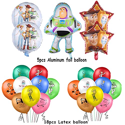 Decoración de Fiesta de Cumpleaños Toy Story 23 Piezas Cumpleaños Globos de Toy Story Globos de Aluminio para Niños Decoraciones de Fiestas temáticas