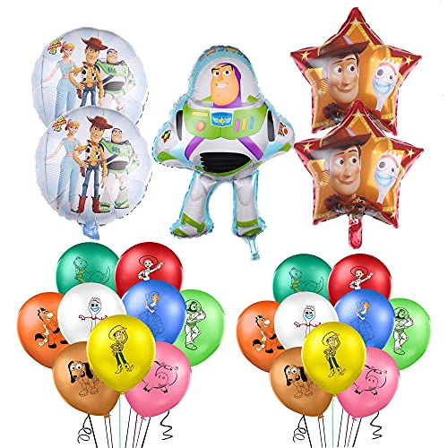 Decoración de Fiesta de Cumpleaños Toy Story 23 Piezas Cumpleaños Globos de Toy Story Globos de Aluminio para Niños Decoraciones de Fiestas temáticas