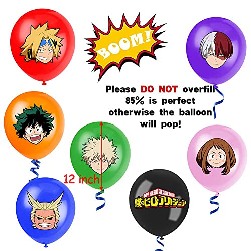 Decoración para Fiestas Temáticas Globos, NALCY Kit de Decoracion Cumpleaños Globos, Globos De Fiesta De My Hero Academia para Decoración Chicos Niños Cumpleaños (56 Piezas)