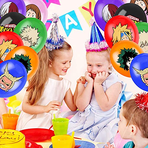 Decoración para Fiestas Temáticas Globos, NALCY Kit de Decoracion Cumpleaños Globos, Globos De Fiesta De My Hero Academia para Decoración Chicos Niños Cumpleaños (56 Piezas)