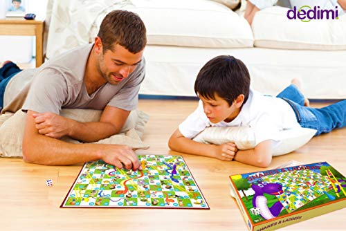 Dedimi Serpientes y escaleras Juegos de mesa para niños Juego tradicional clásico para niños, niñas, amigos y familia calidad tiempo - juego de mesa para niños