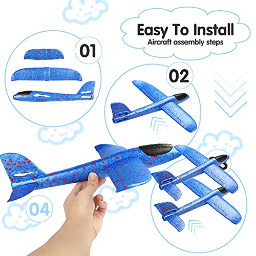 Dekewe Avion Planeador De Espuma,Aviones Juguete, Glider Aviones, AvióN De Lanzamiento Juguetes para NiñOs, Juguete Volador para NiñOs como Regalo