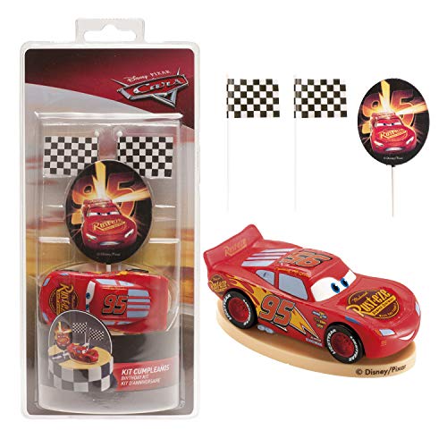 Dekora-303009 Decoracion para Tartas con la Figura de Rayo McQueen de PVC de la Peliculas Cars, Multicolor (303009)