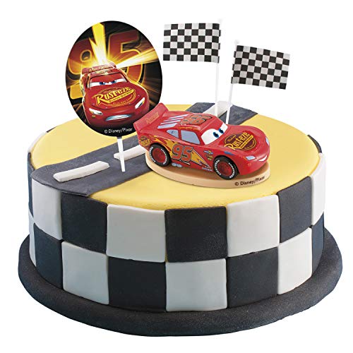 Dekora-303009 Decoracion para Tartas con la Figura de Rayo McQueen de PVC de la Peliculas Cars, Multicolor (303009)