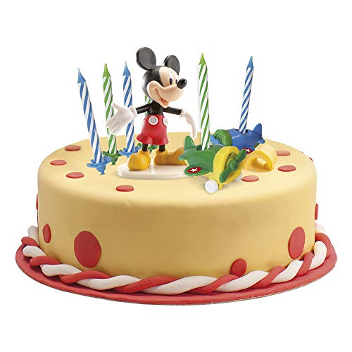 Dekora - Kit de Decoracion de Tartas con Velas de Cumpleaños + Figuras Decorativas de Mickey Mouse