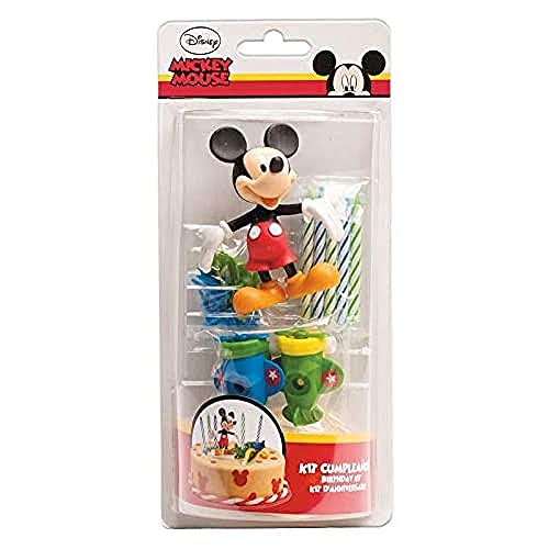 Dekora - Kit de Decoracion de Tartas con Velas de Cumpleaños + Figuras Decorativas de Mickey Mouse