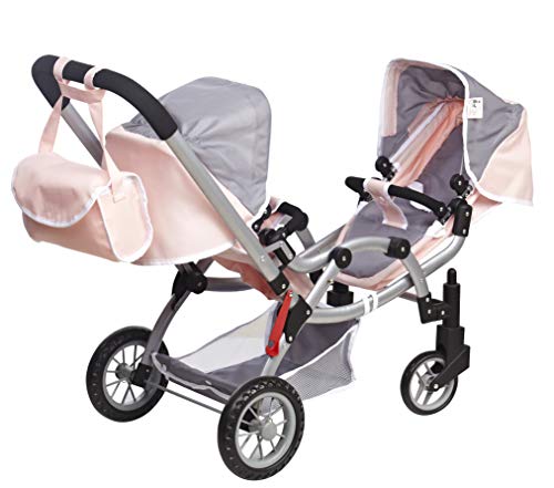 Deluxe Twin 2 in 1 Doll Stroller/Pram Extra Tall 30.5 High by Me & My Doll Collection