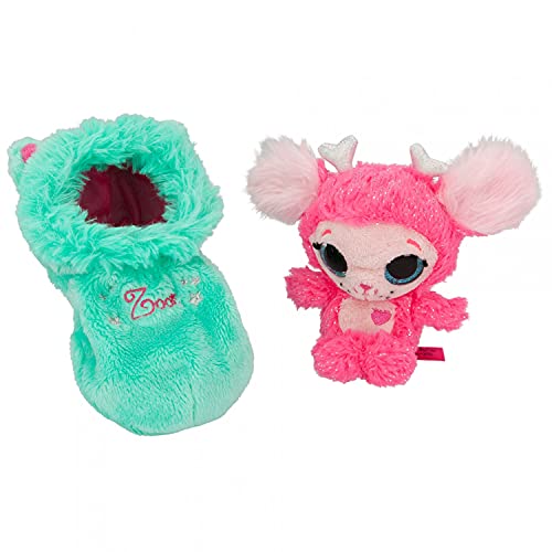 Depesche-DP-0011268 Ylvi and The Minimoomis, Peluche Zooi en Saco de Dormir, Aprox. 18 cm, Color carbón, única (11268)