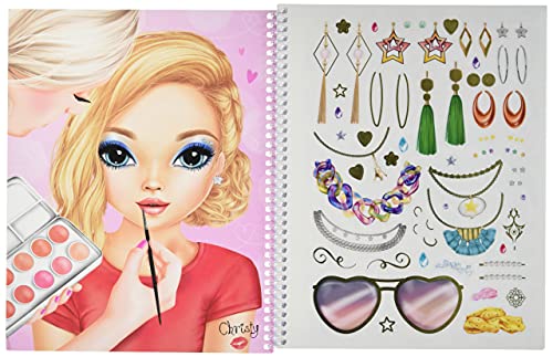 Depesche- Libro para Colorear, TopModel Create Your Make-Up, Aprox. 24 x 19,5 x 1 cm, Color carbón (10728)