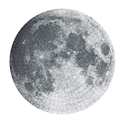 Designer Souvenirs - Puzzle Circular de la Luna para Adultos | 500 Piezas | con Forma Redonda y 48 cm de diámetro | Incluye Sticker de 48x48 cm para enmarcarlo