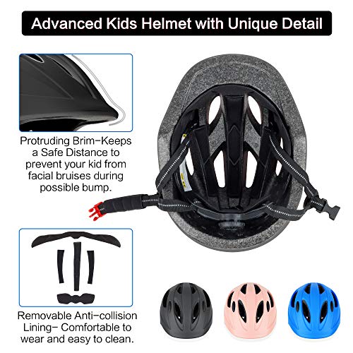 DesignSter Casco Bicicleta para Niños Casco Fnfantil Ajustable (48-52cm) mit Certificación CE para Monopatín Patinaje Ciclismo