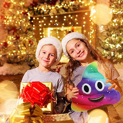 Desire Deluxe Cojín Emoticono Arco iris Caca Sonriente - Almohada o Peluche Emojis Cariñoso en Forma de Emoticon Caca - 32 Centímetros - 100% de Satisfacción o Devolución del Dinero.