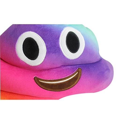 Desire Deluxe Cojín Emoticono Arco iris Caca Sonriente - Almohada o Peluche Emojis Cariñoso en Forma de Emoticon Caca - 32 Centímetros - 100% de Satisfacción o Devolución del Dinero.